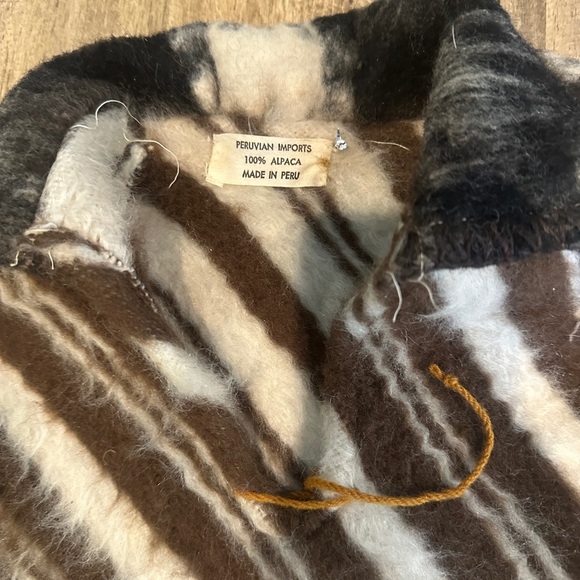 Alpaca poncho made in Peru, 100% alpaca, 100% warm. Made in Peru  vintage. - Picture 4 of 11